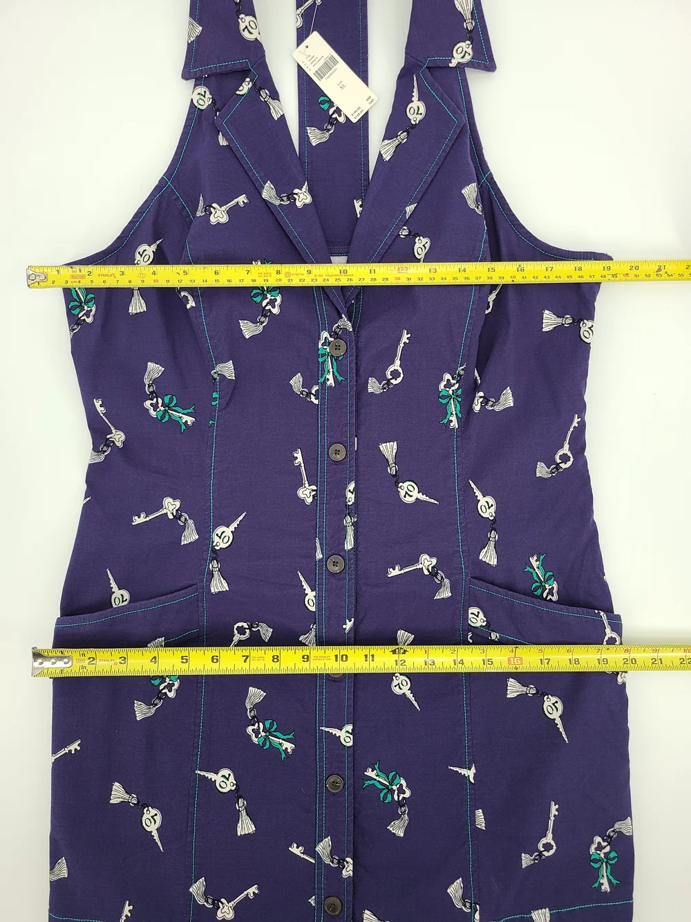 Anthropologie's Maeve Mini Halter Dress With Whimsical Key Print Size XL